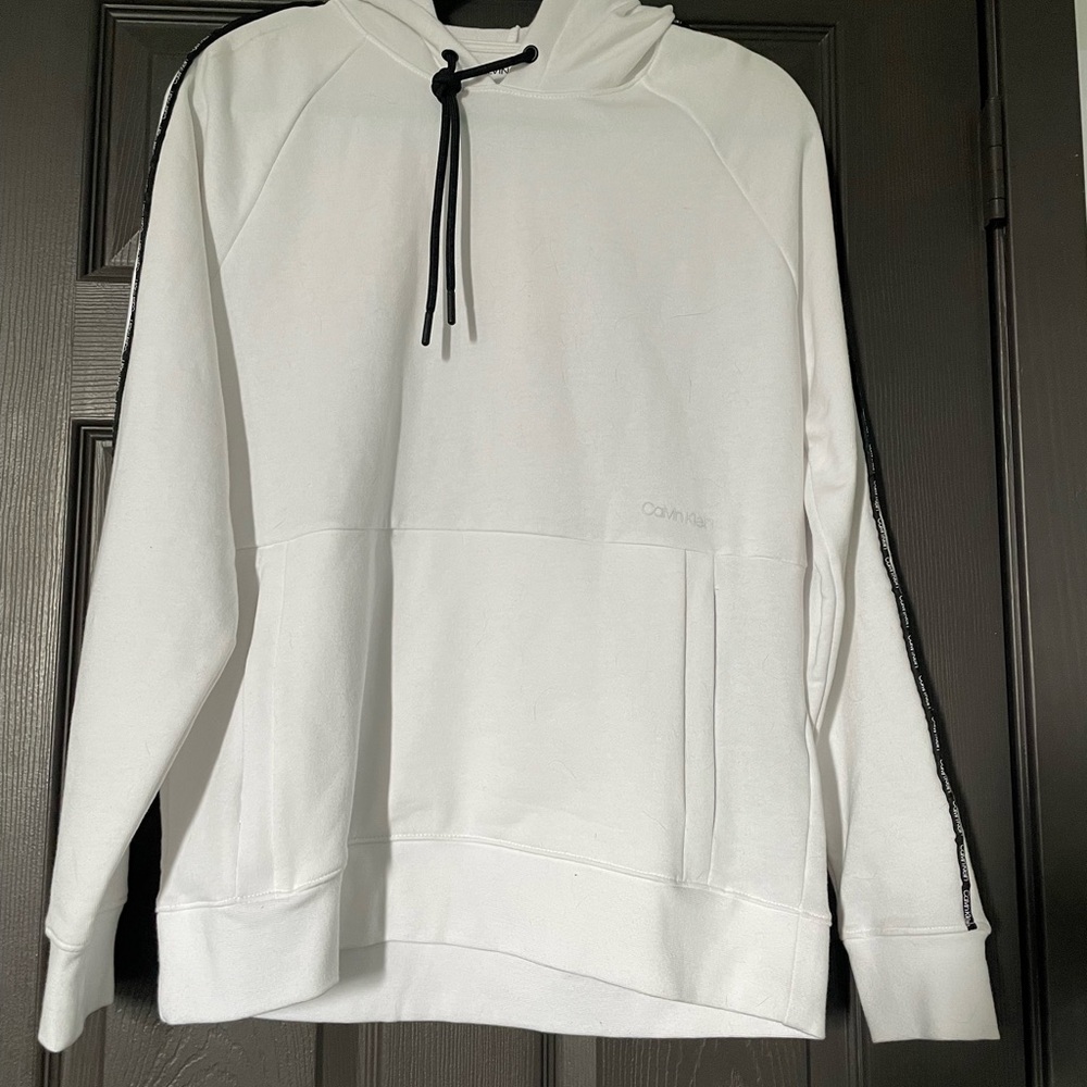 Calvin Klein White Pullover Hoodie